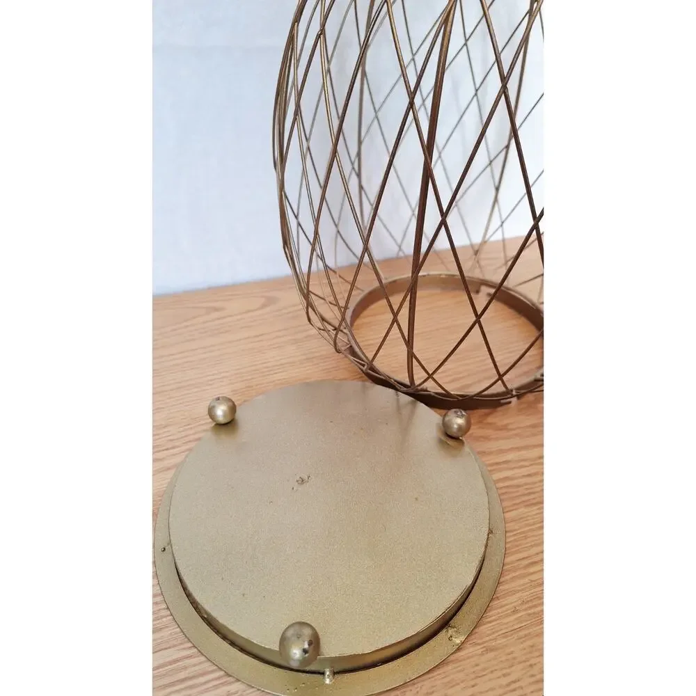 Large Vintage Gold Metal Pineapple Wine Cork Collector Tropical Bar Decor – 20